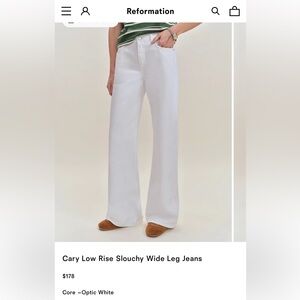 Reformation Optic White Wide Leg Cary Jeans